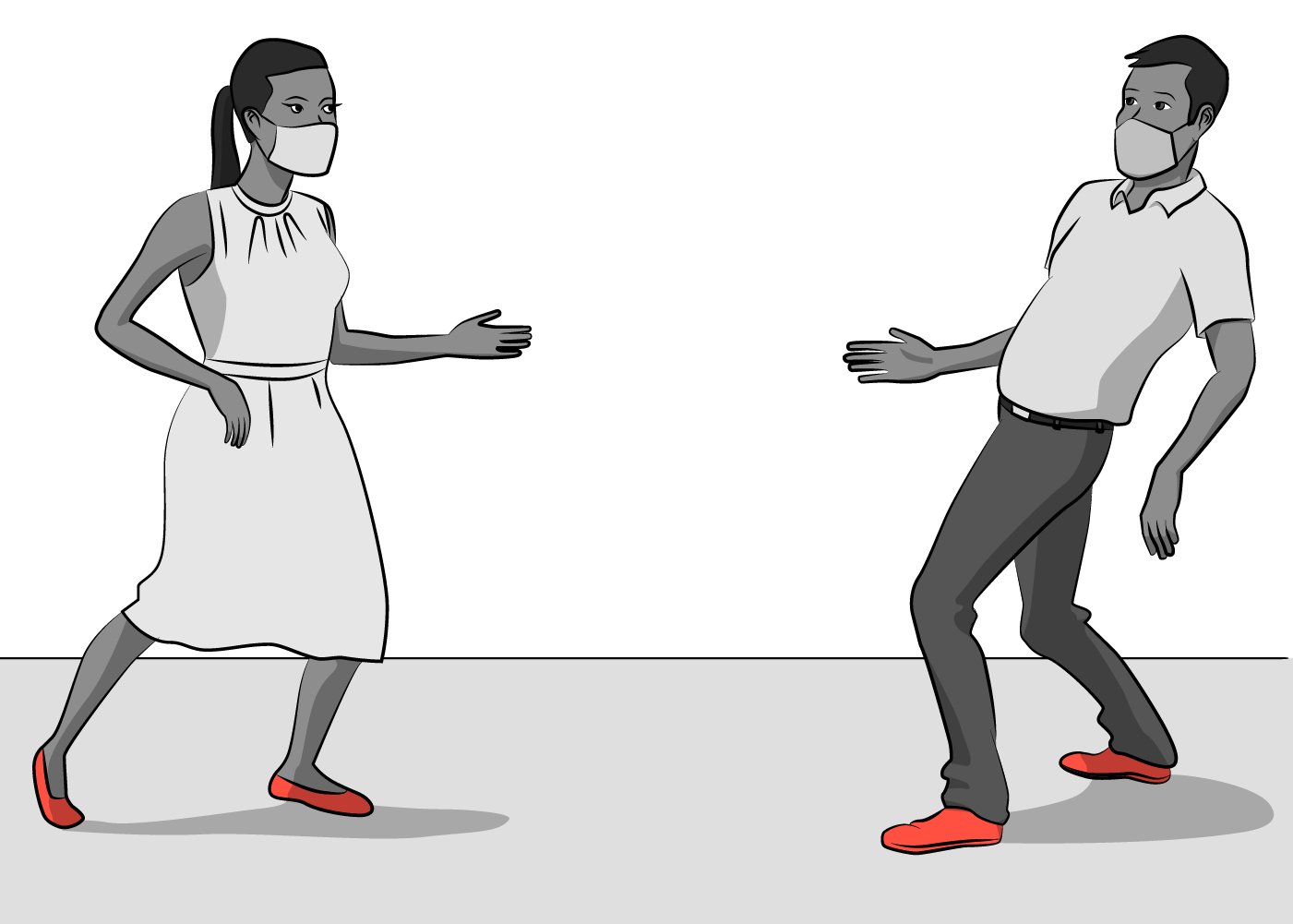 The Social Distance Two-Step illustration.